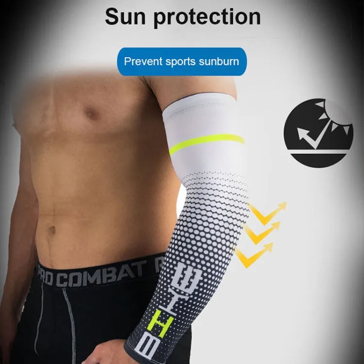 1 Pair Cool Men Cycling Running Bicycle UV Sun Protection Cuff Cover Protective Arm Sleeve Bike Sport Arm Warmers Sleeves, Size:M (White)