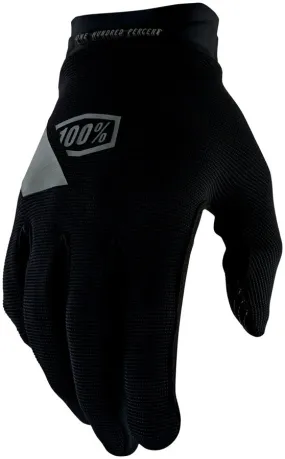 100% Ridecamp Gel Gloves - Black, Full Finger, X-Large