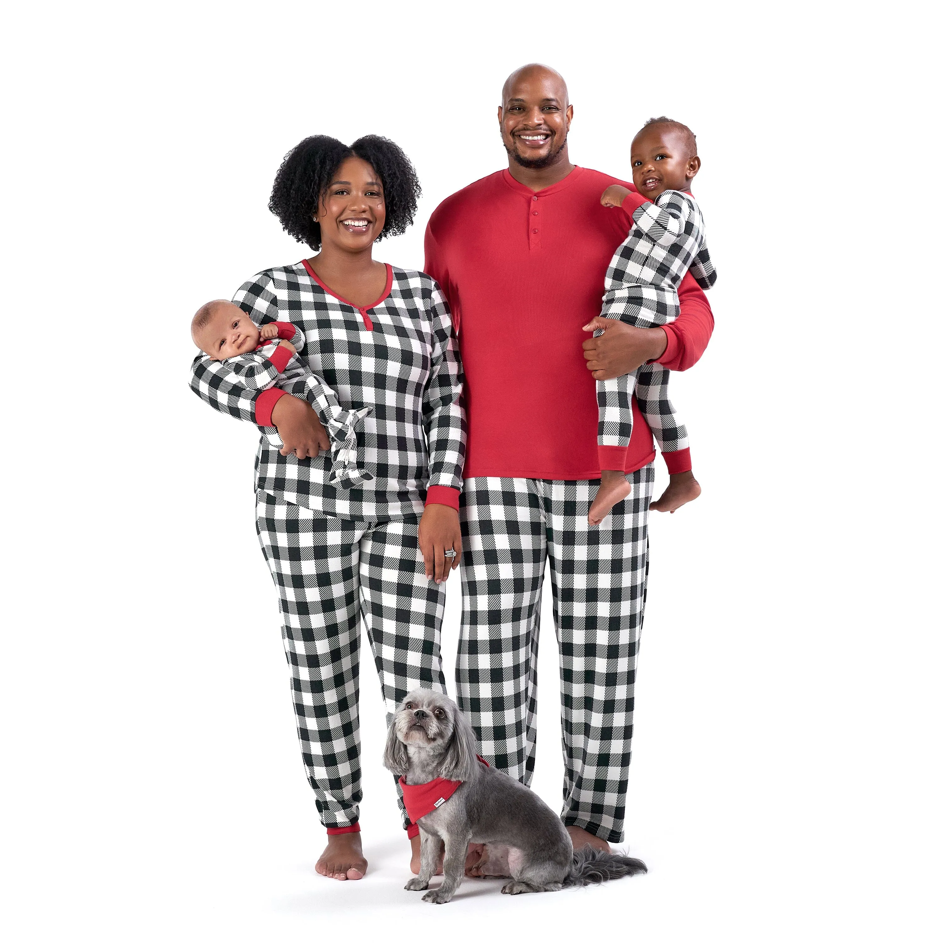 2-Piece Infant and Toddler Neutral Buffalo Plaid Hacci Snug Fit Pajama Set