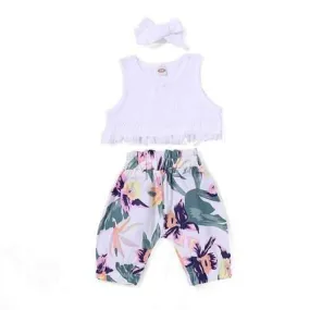 3PCS Summer Newborn Baby Girl Clothes Set