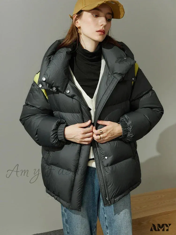 90% White Goose Black Grey Khaki Casual Thick Winter Down Coat