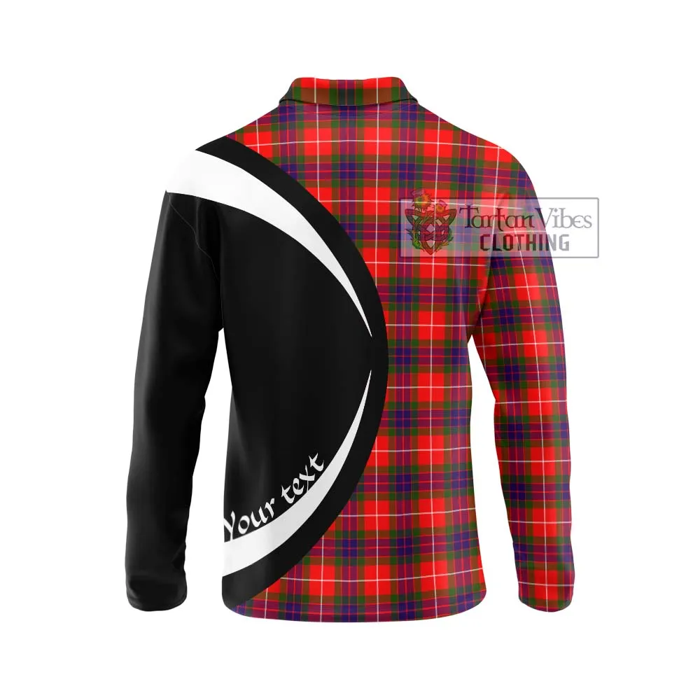 Abernethy Tartan Long Sleeve Polo Shirt with Family Crest Circle Style