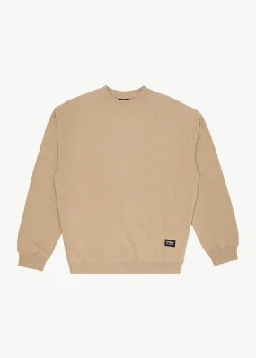 AFENDS Mens Indica - Crew Neck Jumper - Tan