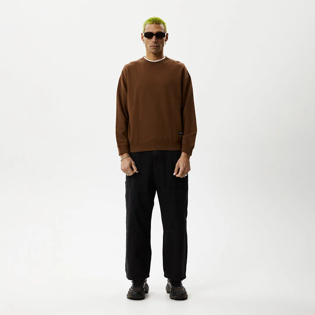 AFENDS Mens Indica - Crew Neck Jumper - Toffee