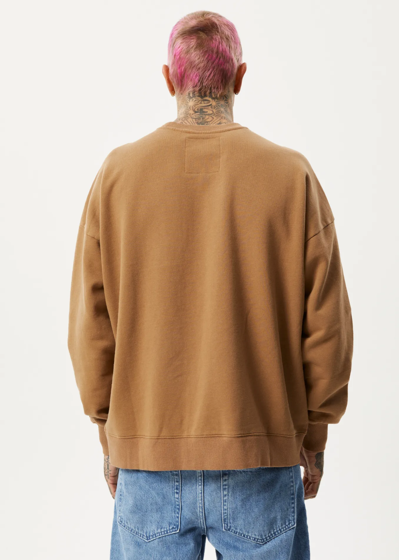 Afends Unisex Vital - Unisex Recycled Crew Neck Jumper - Camel