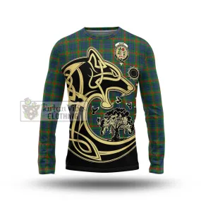 Aiton Tartan Long Sleeve T-Shirt with Family Crest Celtic Wolf Style