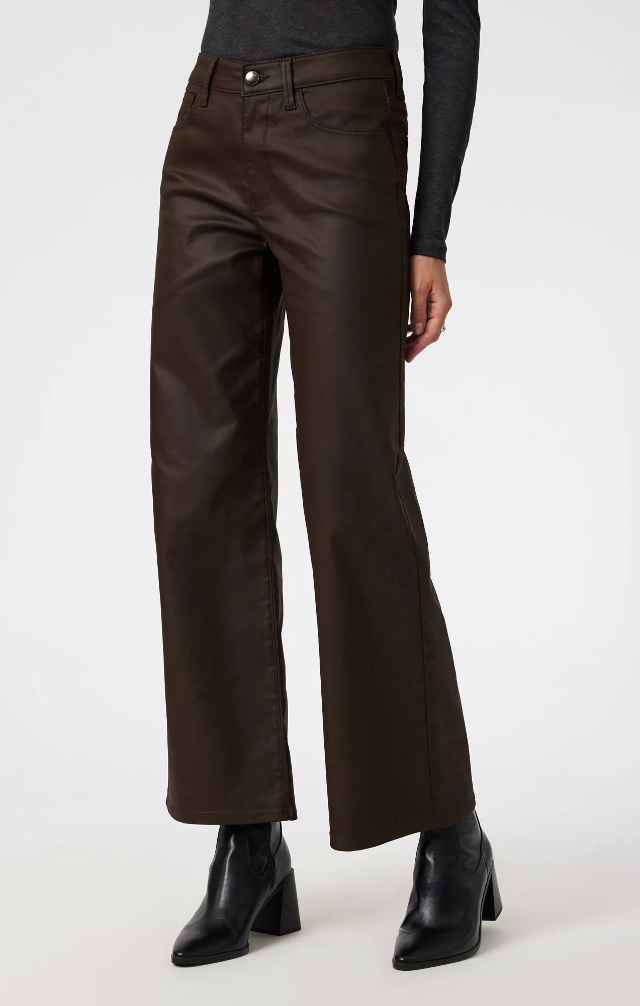 ALENA WIDE LEG IN BROWN COATED