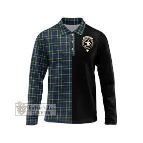 Allardice Tartan Long Sleeve Polo Shirt with Family Crest and Half Of Me Style