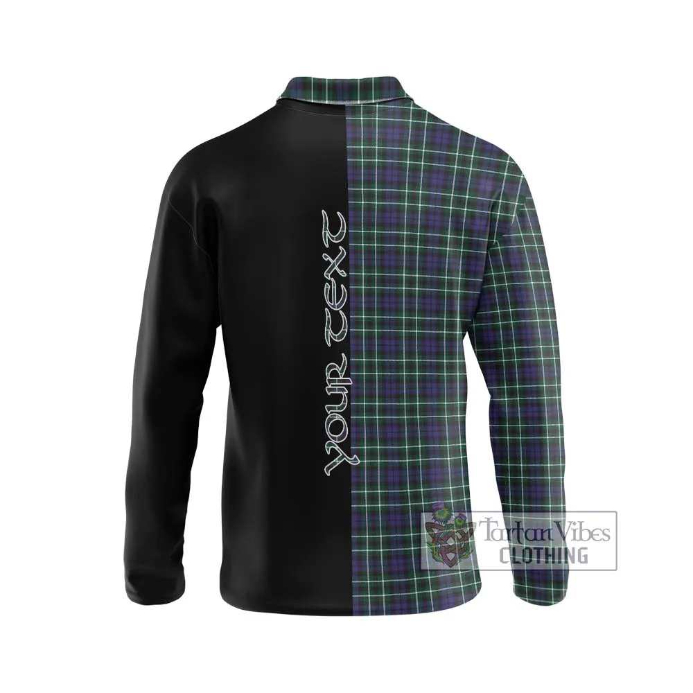 Allardice Tartan Long Sleeve Polo Shirt with Family Crest and Half Of Me Style