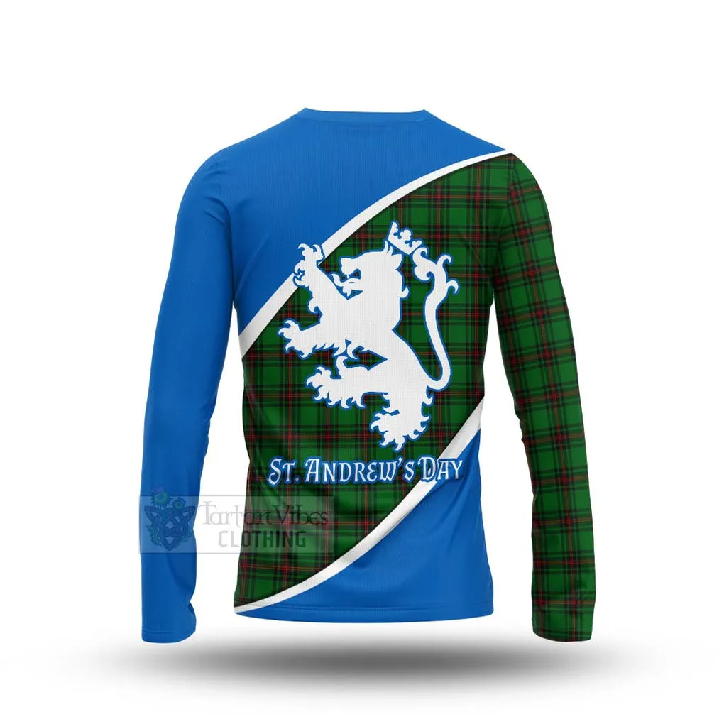 Anstruther Family Crest Tartan Long Sleeve T-Shirt Celebrate Saint Andrew's Day in Style