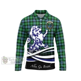 Arbuthnot Ancient Tartan Long Sleeve Polo Shirt with Alba Gu Brath Regal Lion Emblem