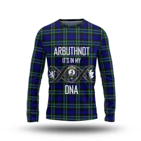 Arbuthnot Modern Tartan Long Sleeve T-Shirt with Family Crest DNA In Me Style