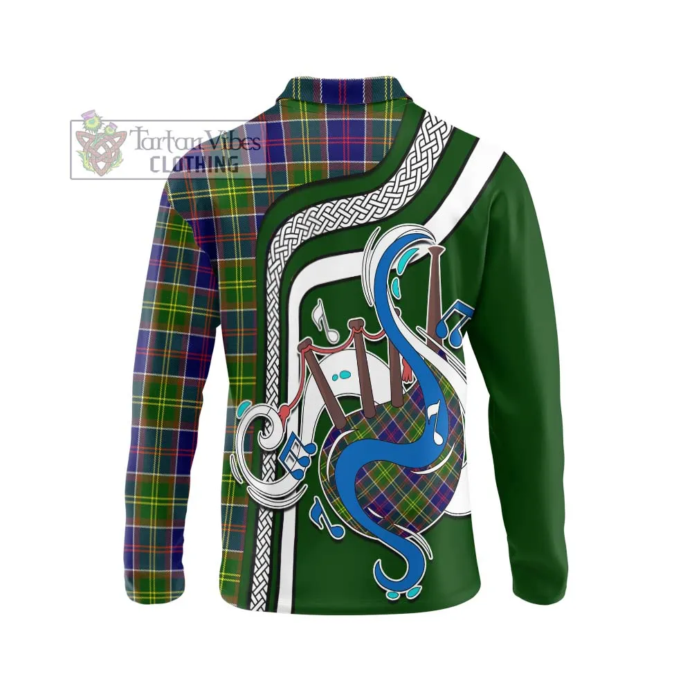 Arnott Tartan Long Sleeve Polo Shirt with Epic Bagpipe Style