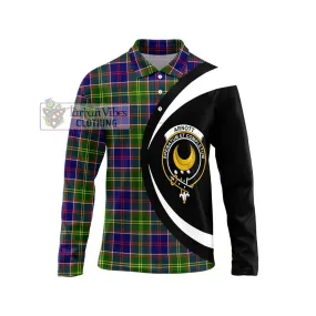 Arnott Tartan Long Sleeve Polo Shirt with Family Crest Circle Style