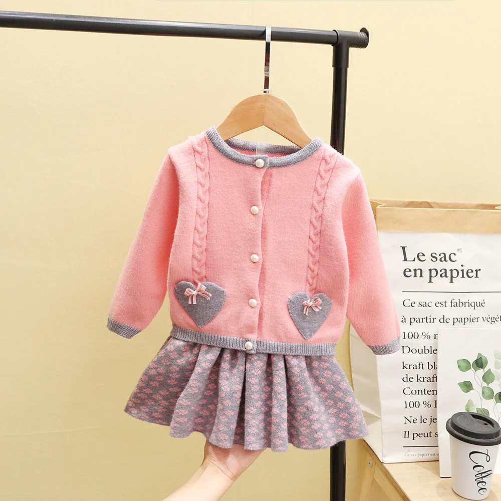 Autumn Korean Baby 2-Piece T-Shirt, Fashionable Children's Sweater