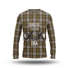 Baillie Dress Tartan Long Sleeve T-Shirt with Family Crest DNA In Me Style