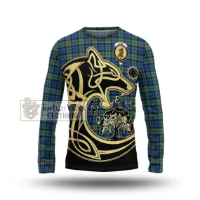 Baird Ancient Tartan Long Sleeve T-Shirt with Family Crest Celtic Wolf Style