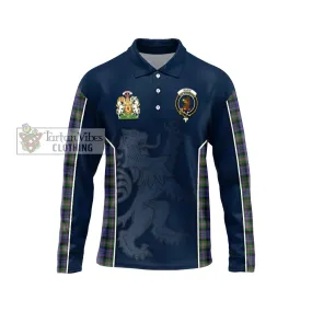 Baird Modern Tartan Long Sleeve Polo Shirt with Family Crest and Lion Rampant Vibes Sport Style