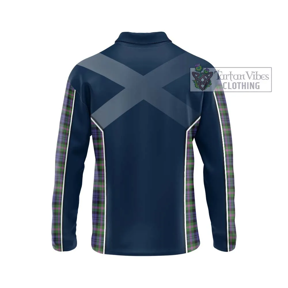 Baird Modern Tartan Long Sleeve Polo Shirt with Family Crest and Lion Rampant Vibes Sport Style