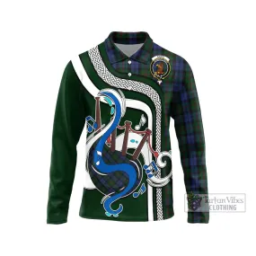 Baird Tartan Long Sleeve Polo Shirt with Epic Bagpipe Style