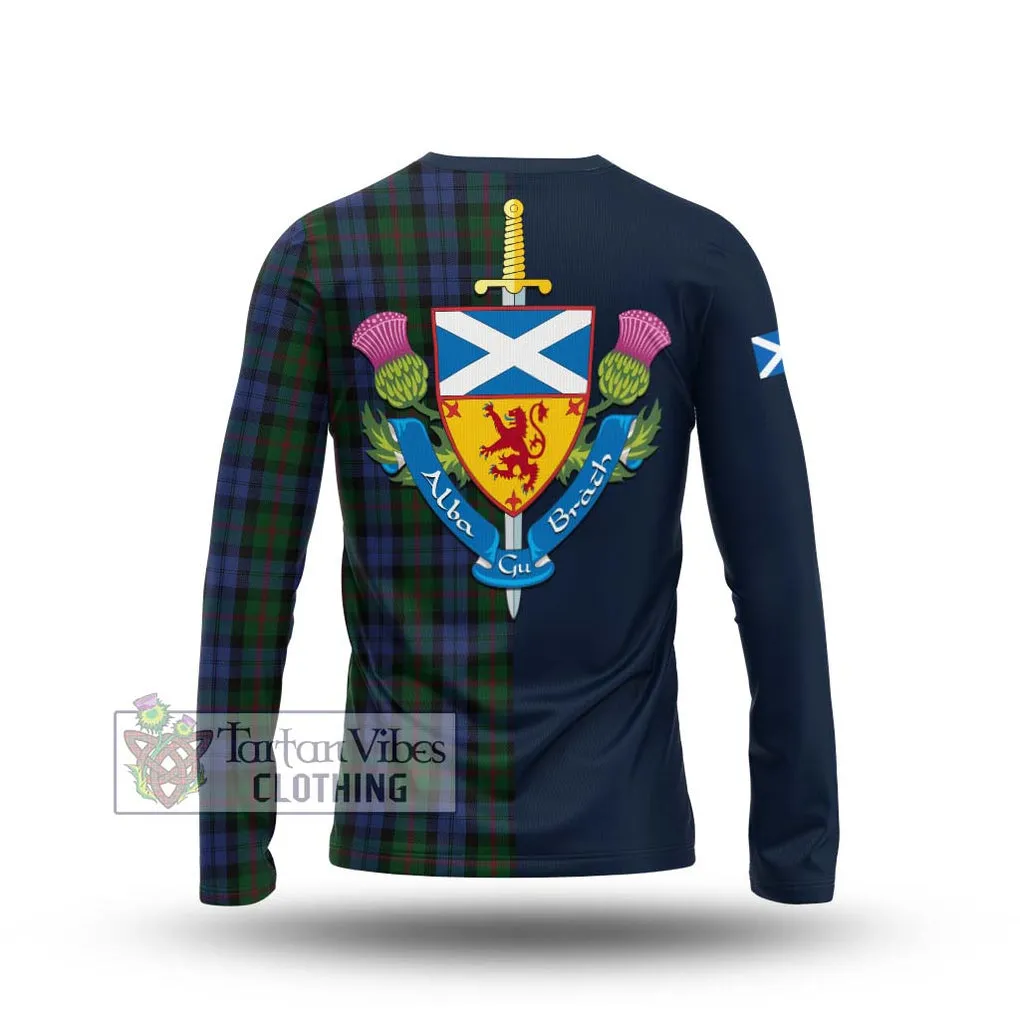 Baird Tartan Long Sleeve T-Shirt Alba with Scottish Lion Royal Arm Half Style