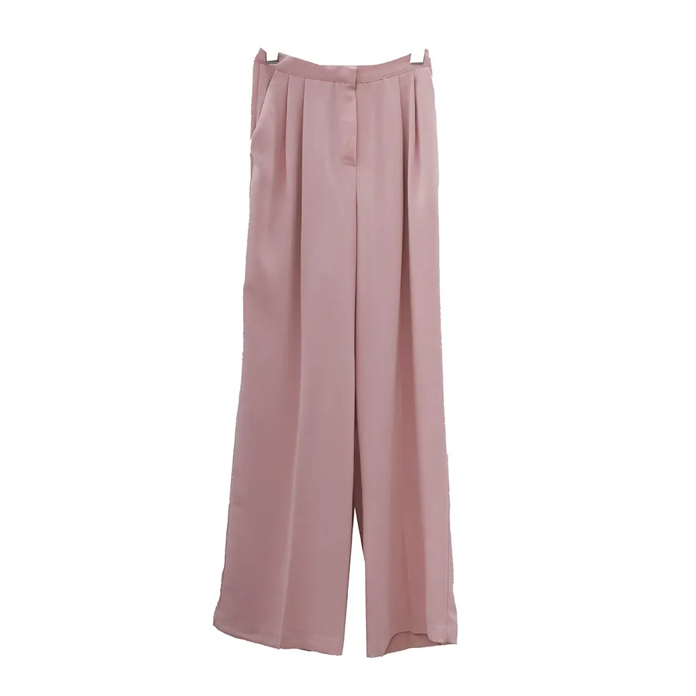 Banded Pintuck Wide Leg Tailored Pants OY26