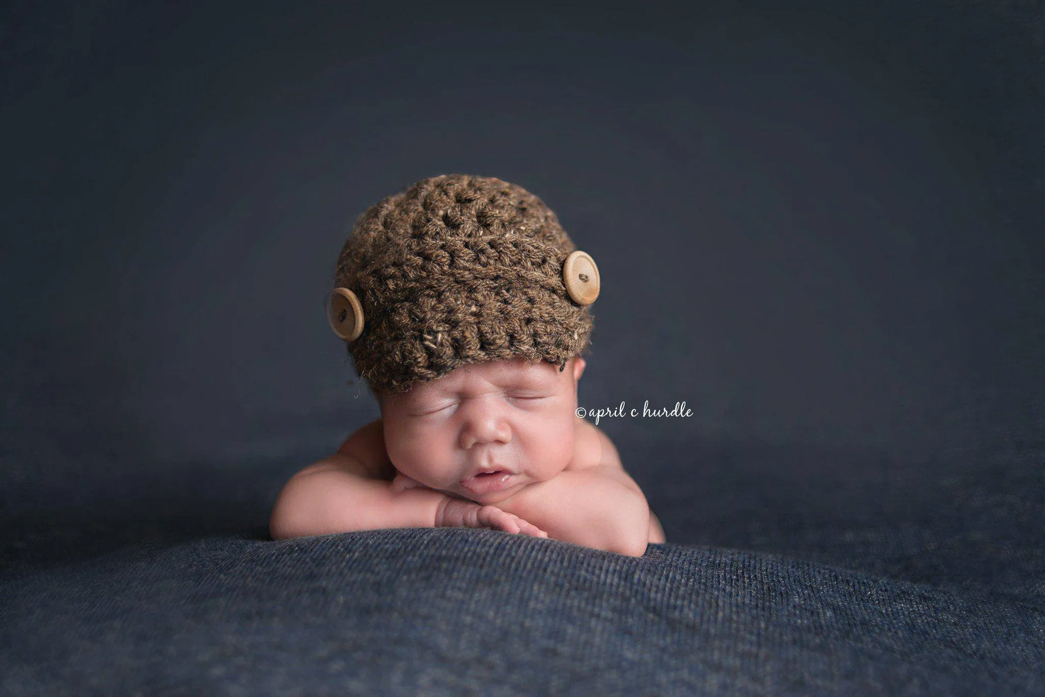 Barley Brown Newborn Newsboy Hat