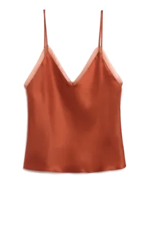 Bias Cut Silk Cami - Burnt Orange