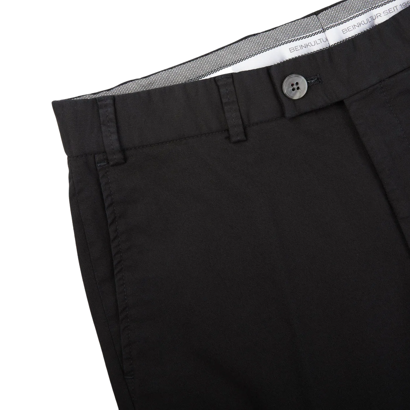 Black Cotton Stretch Regular Fit Chinos