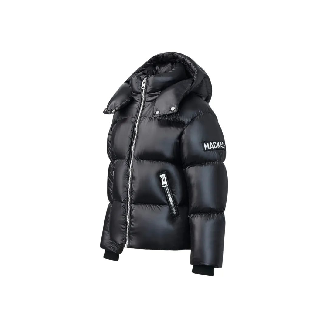 Black Jesse Big Kid Down Hooded Coat