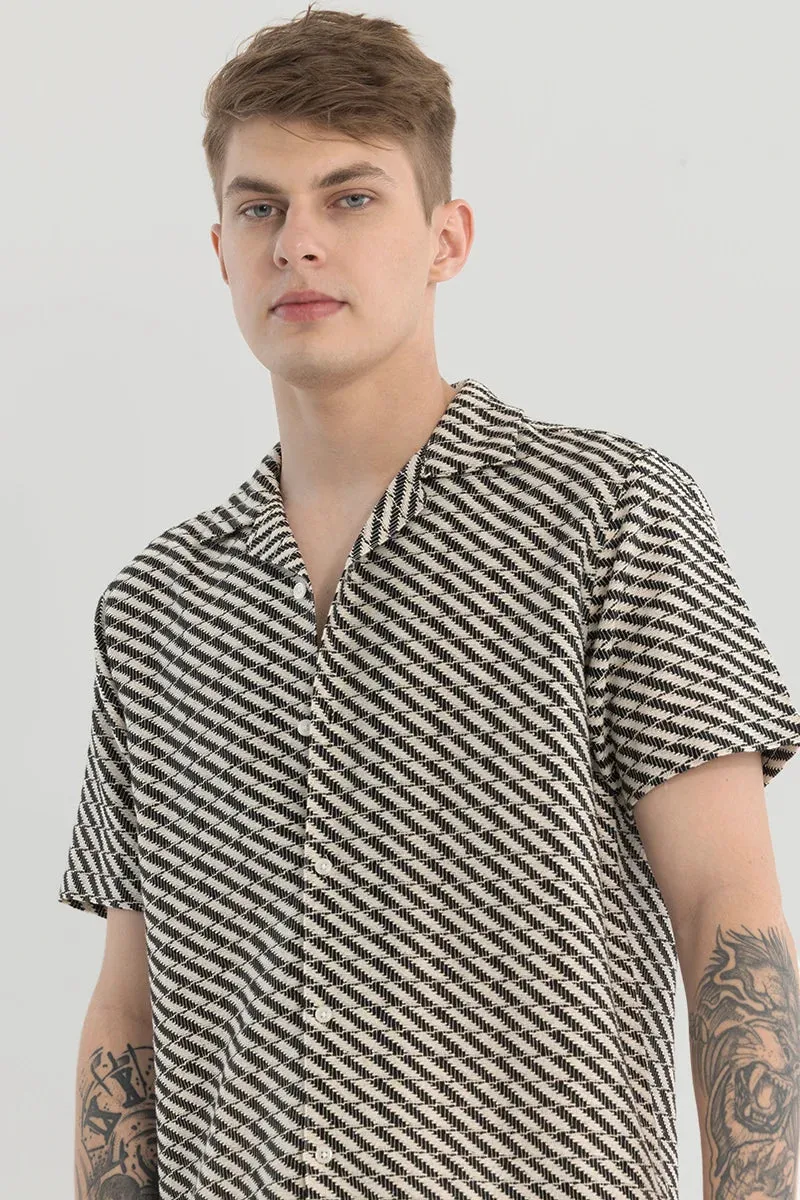 Black Textured Cuban Shirt