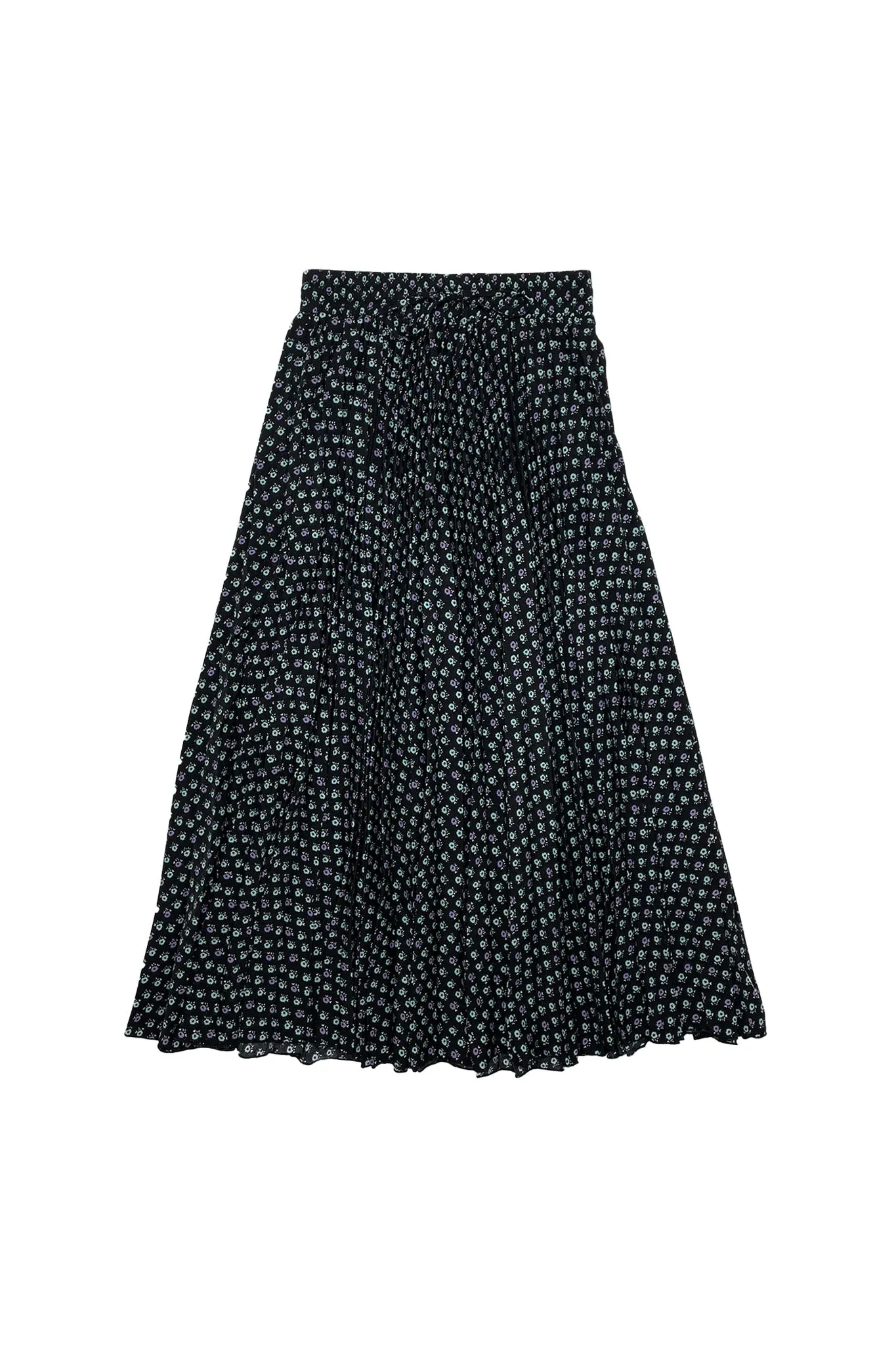 Black with Blue Flowers Klara Skirt