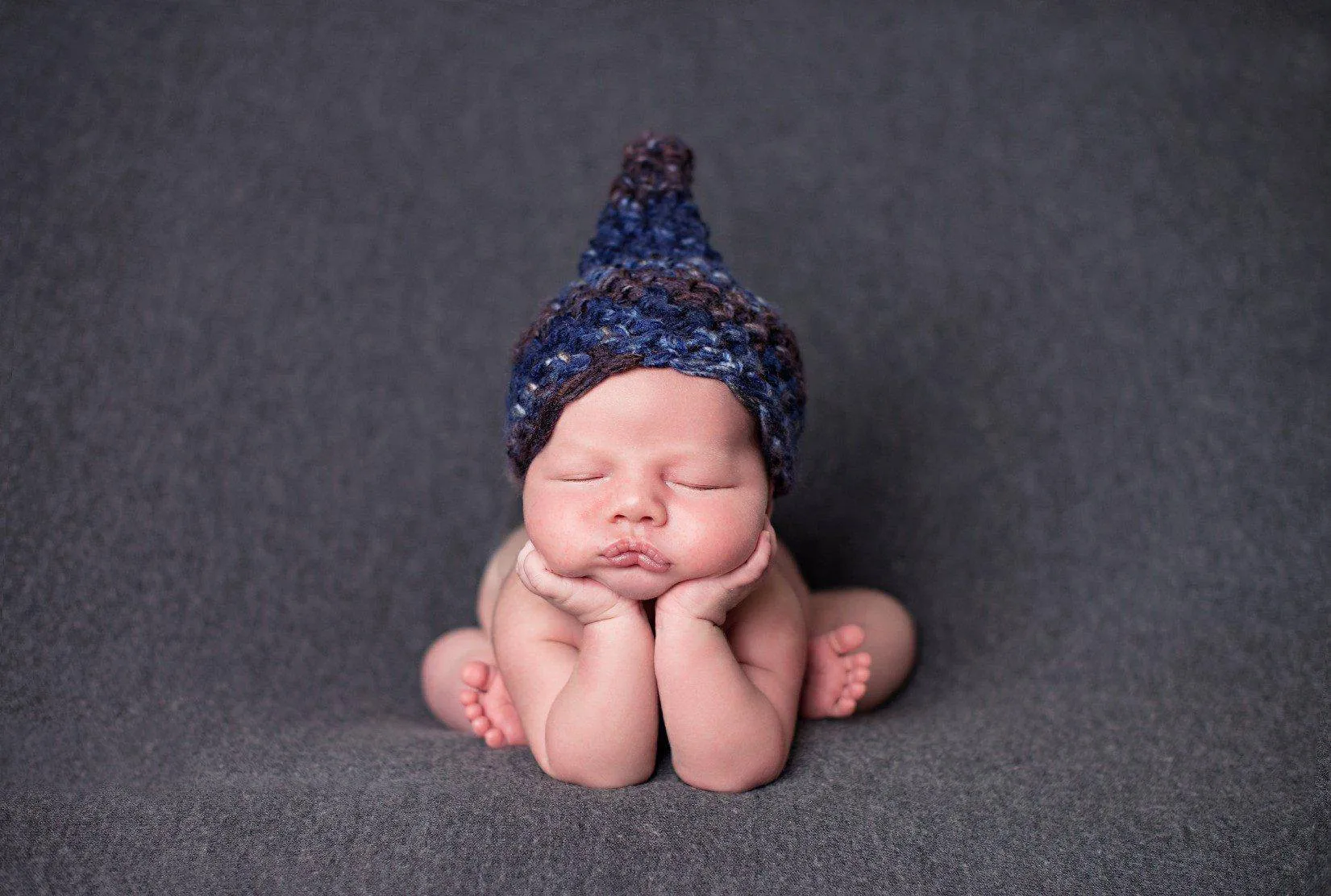 Blue Jean Newborn Gnome Hat