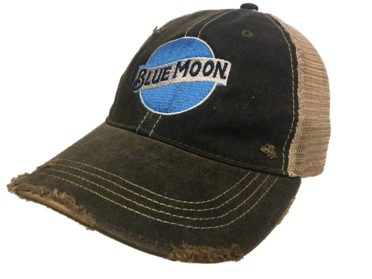 Blue Moon Brewing Company Retro Brand Vintage Mesh Beer Charcoal Adj Hat Cap