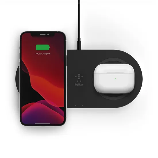 BoostCharge 15W Dual Wireless Charging Pads — Black