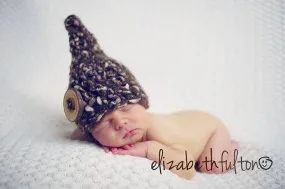 Brown Pebbles Newborn Gnome Hat