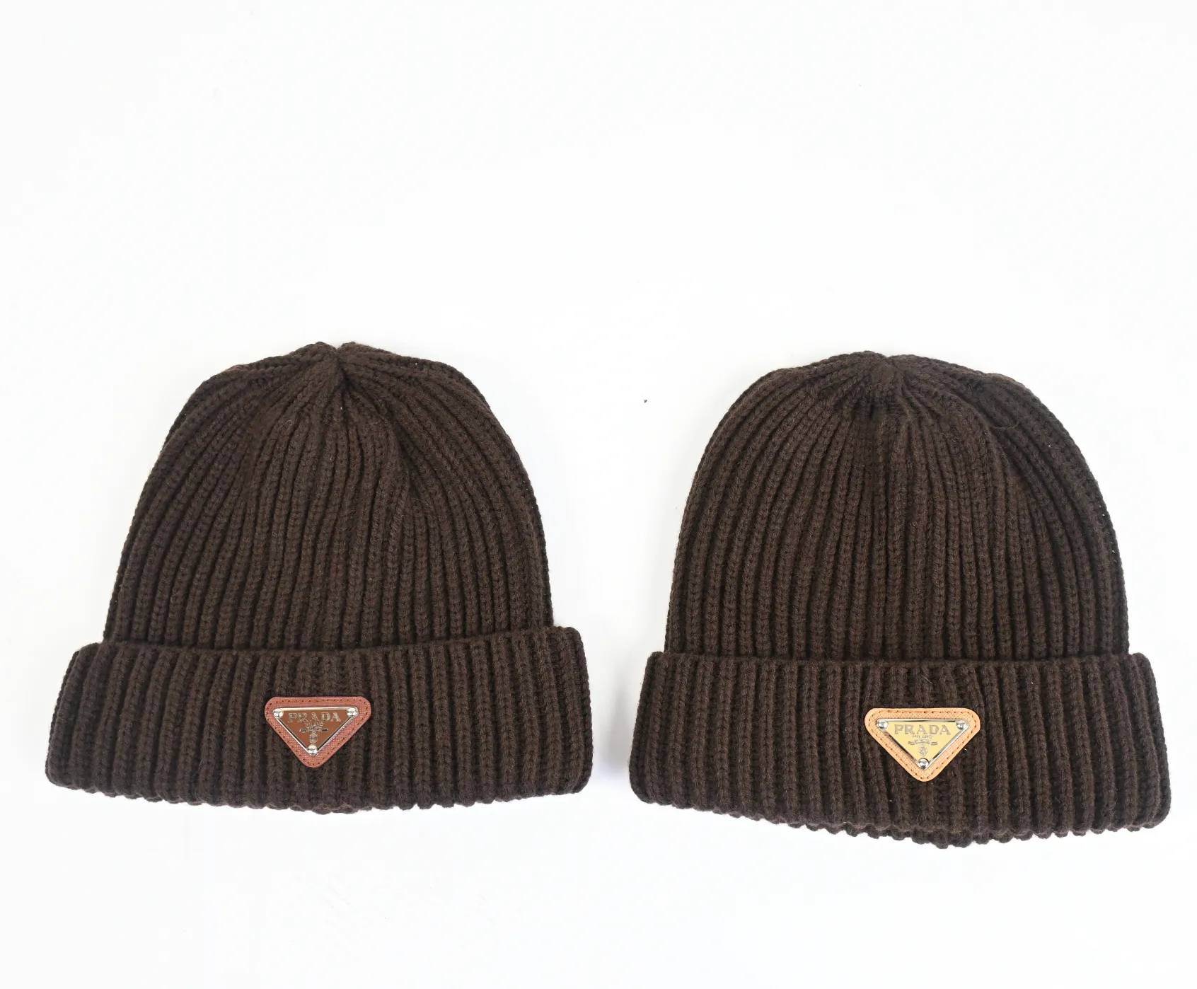 Brown rib style beanie