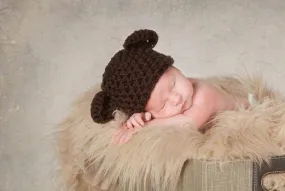 Brown Teddy Bear Newborn Hat