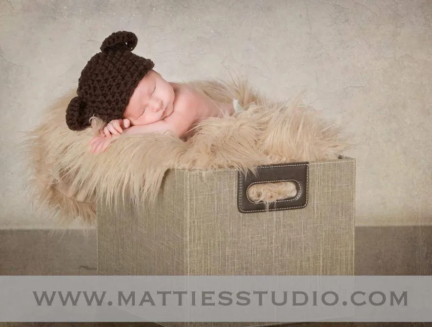 Brown Teddy Bear Newborn Hat