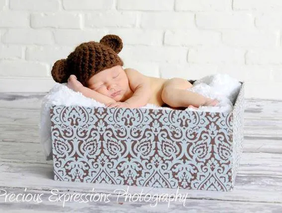 Brown Teddy Bear Newborn Hat