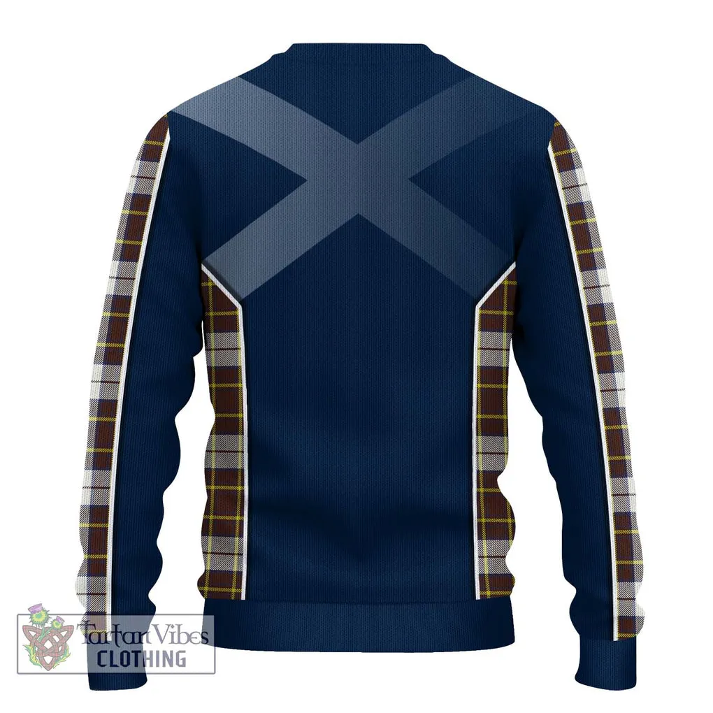 Burns Battalion Weathered Tartan Ugly Sweater with Family Crest and Lion Rampant Vibes Sport Style