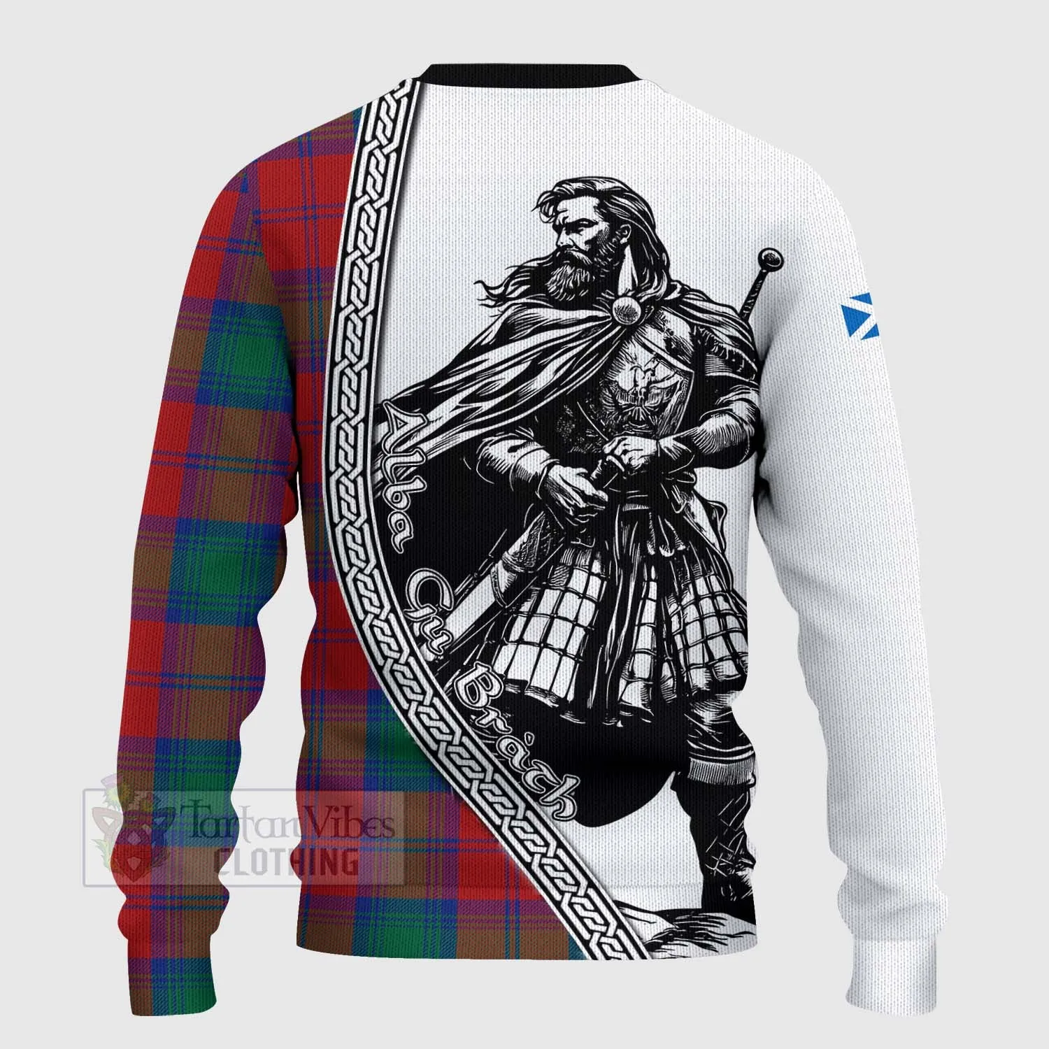 Byres (Byses) Tartan Clan Crest Knitted Sweater with Highlander Warrior Celtic Style