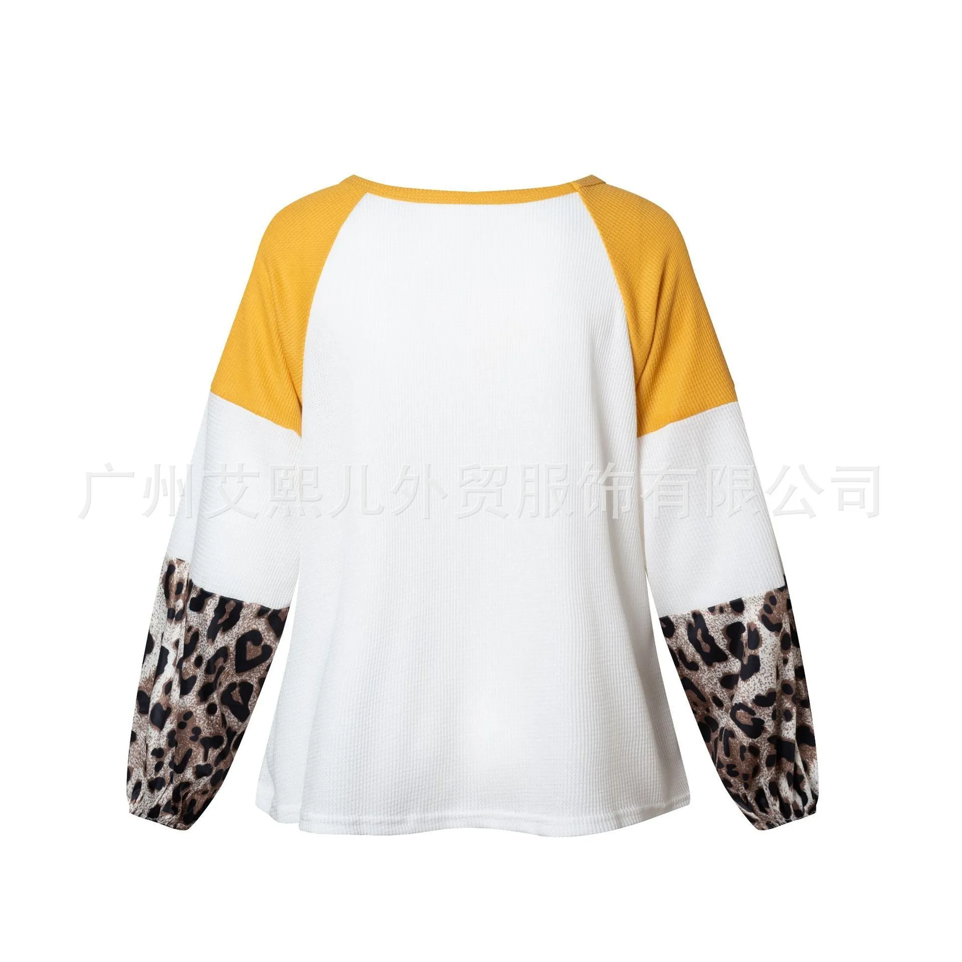 Casual Women Leopard Knitting Long Sleeves T Shirts