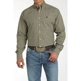 CINCH MEN'S MEDALLION PRINT BUTTON-DOWN WESTERN SHIRT - GOLD