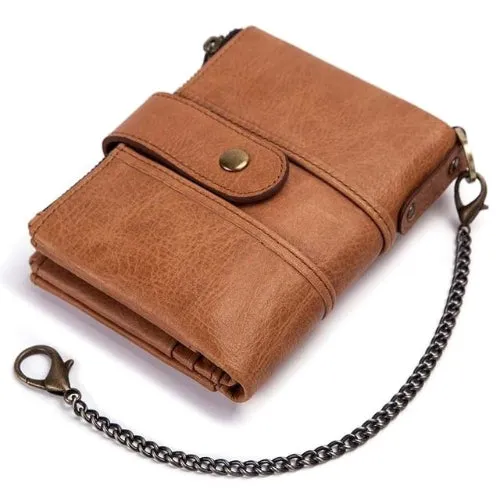 Classy Men Leather Chain Wallet - 2 Colors