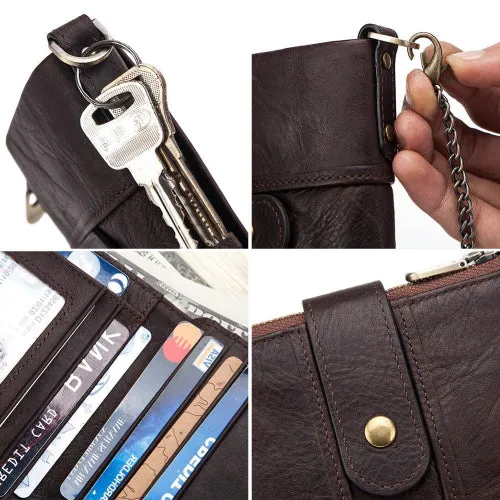 Classy Men Leather Chain Wallet - 2 Colors