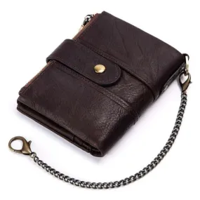 Classy Men Leather Chain Wallet - 2 Colors