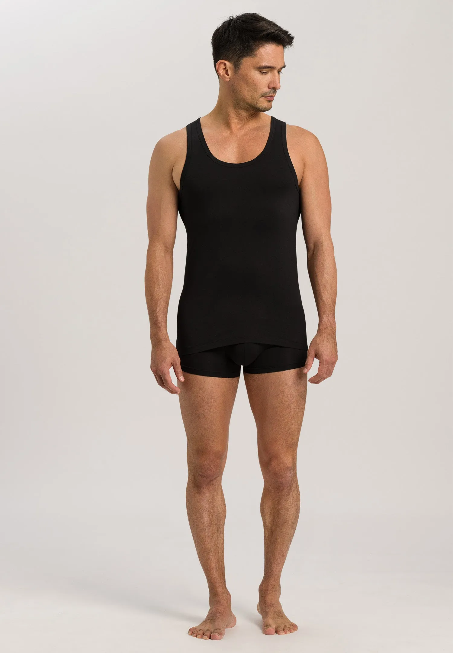 Cotton Superior Fitted Cotton Tank Top | Black 73087-199