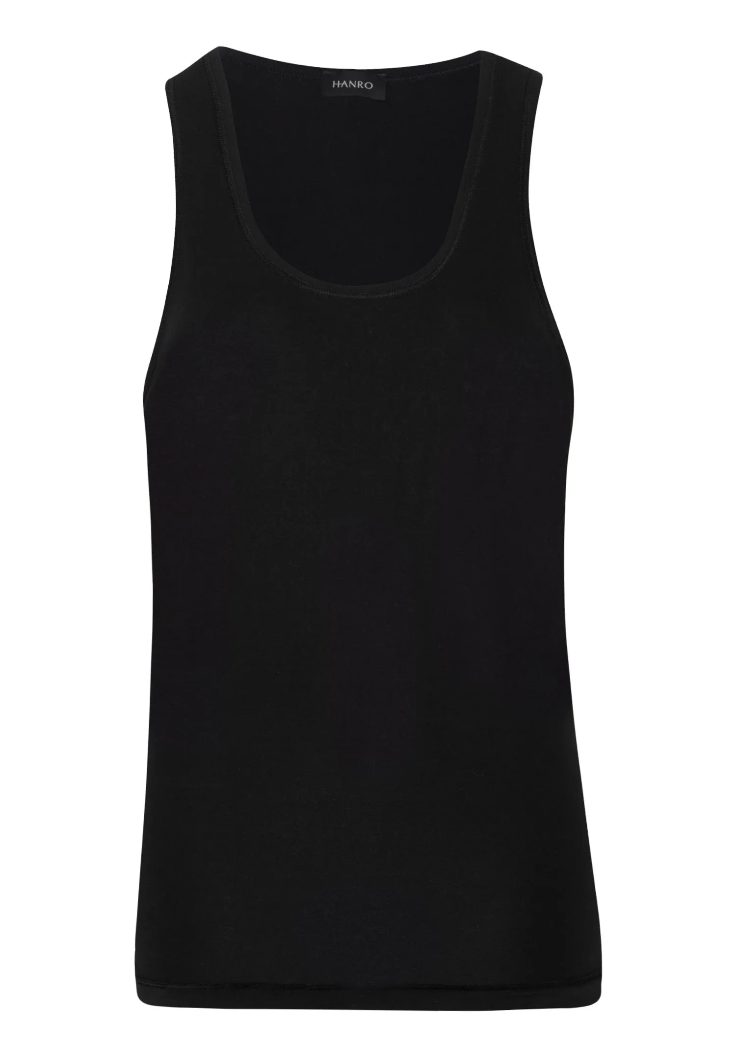 Cotton Superior Fitted Cotton Tank Top | Black 73087-199