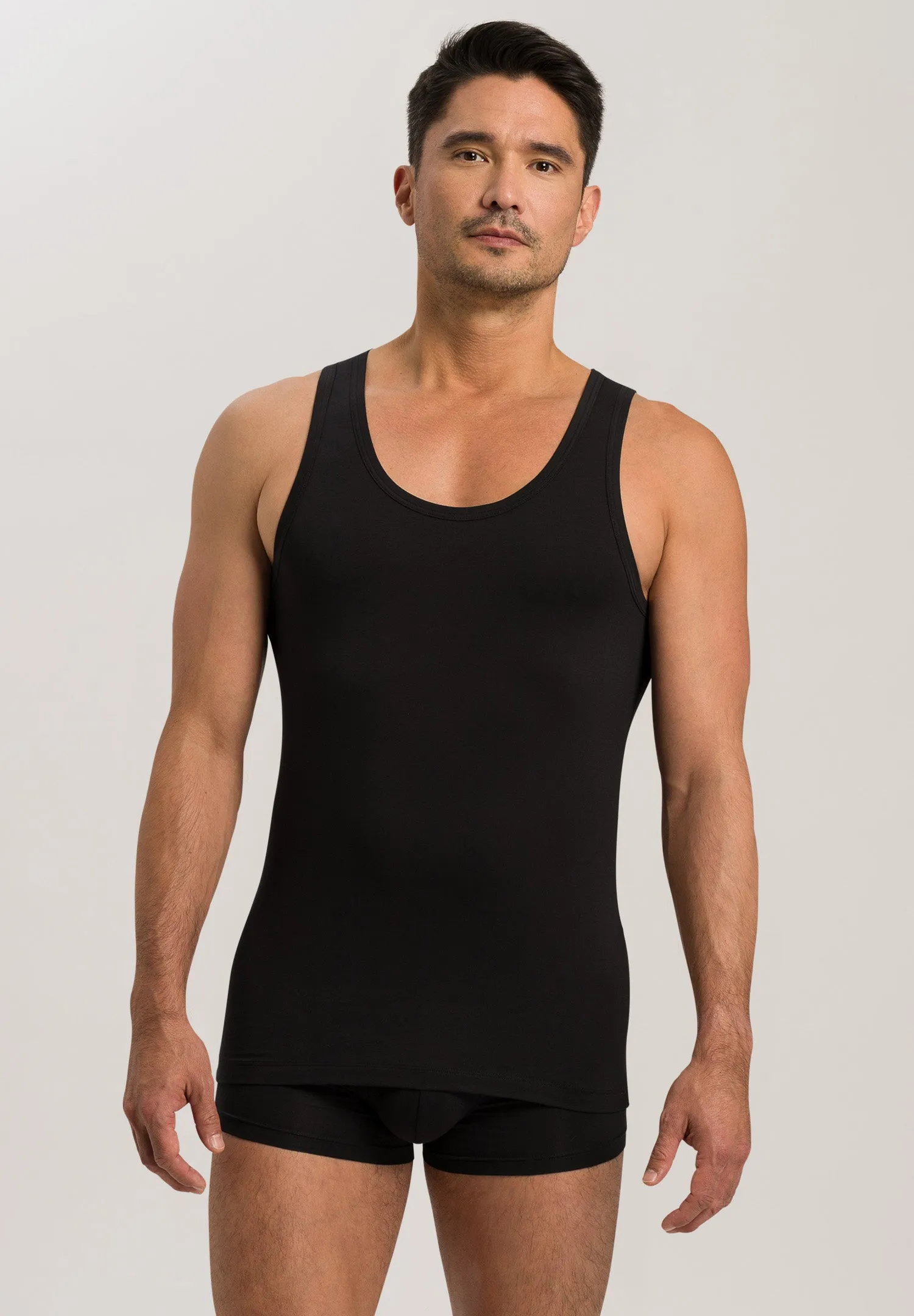 Cotton Superior Fitted Cotton Tank Top | Black 73087-199